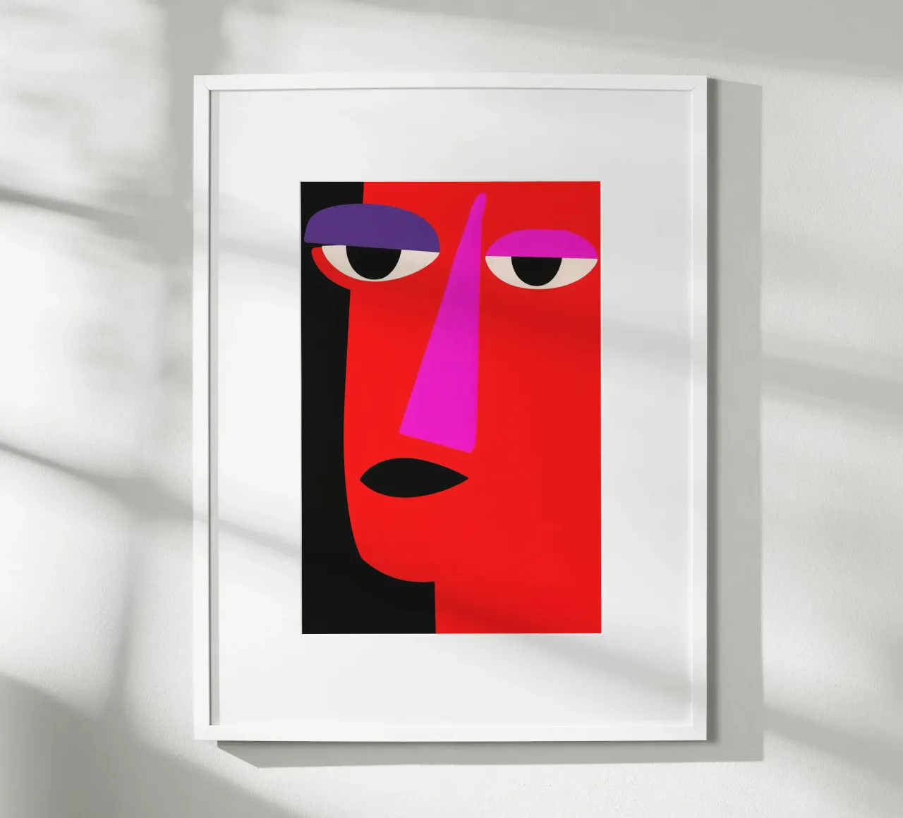 Minimalist portrait of a woman in cubist style poster with aluminum frame by Autofocus
