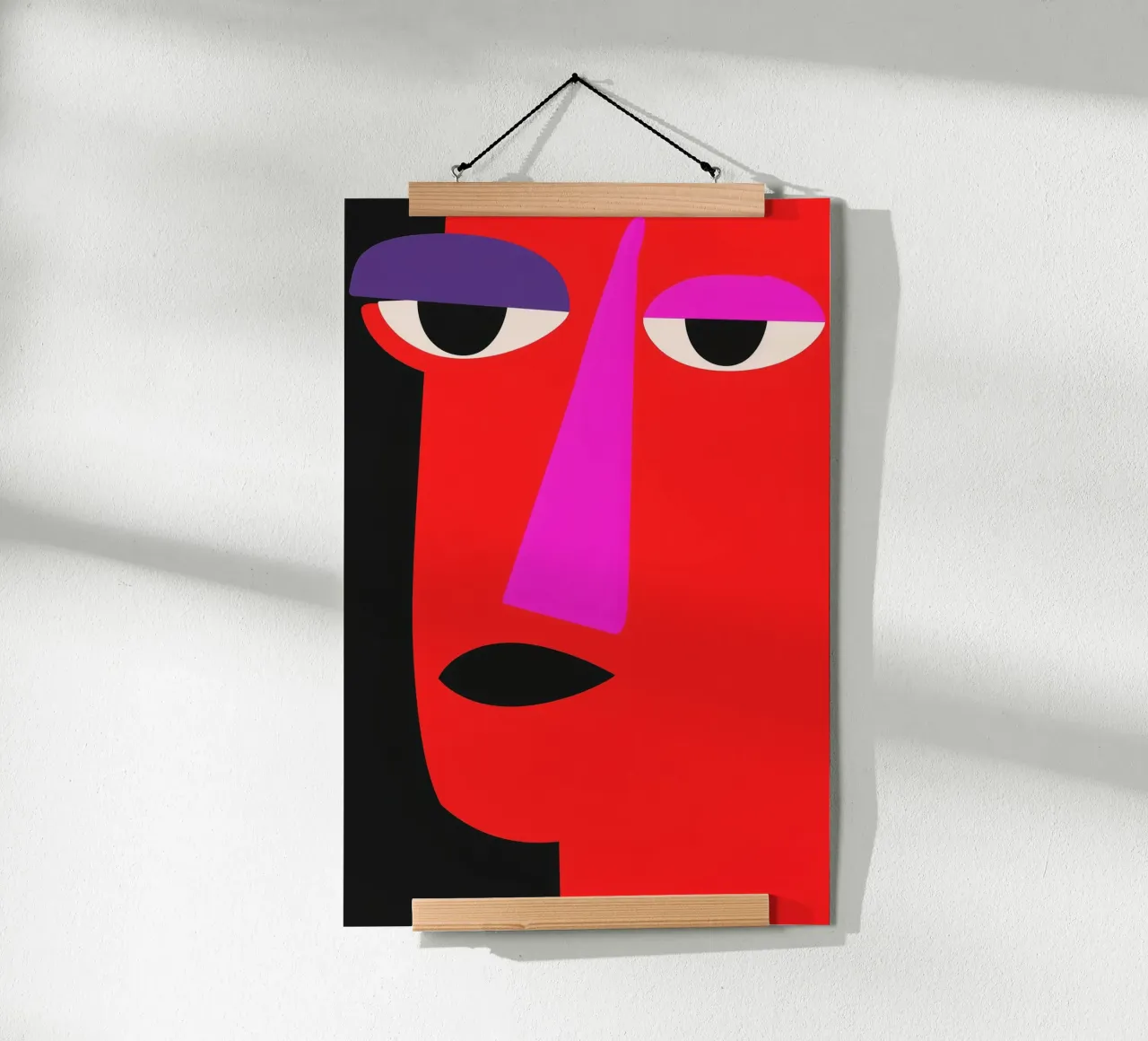 Minimalist portrait of a woman in cubist style poster with aluminum frame by Autofocus