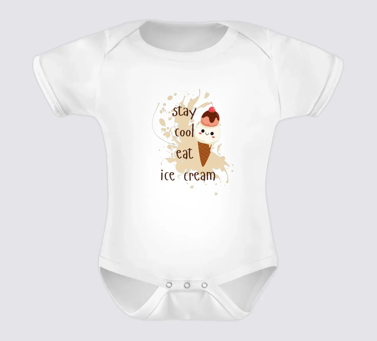 STARE AL FRESCO MANGIARE IL GELATO body neonato maniche corte da ArtDesign by KBK