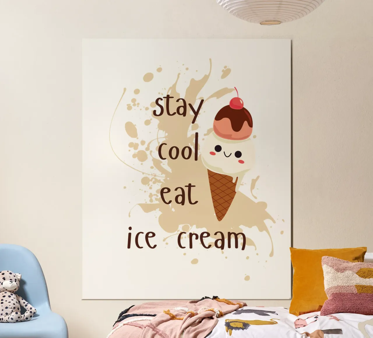 STARE AL FRESCO MANGIARE IL GELATO poster con telaio in plastica da ArtDesign by KBK