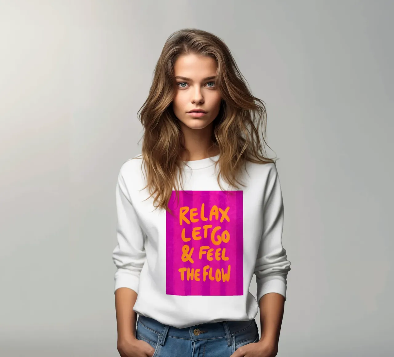 Relax, let go and feel the flow sweatshirt by Illustration Raissa Oltmanns