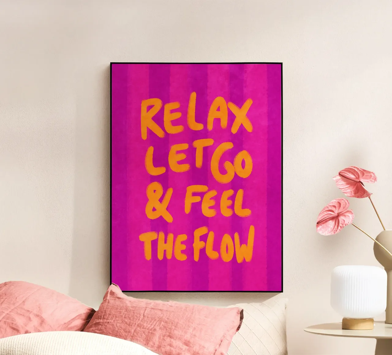 Relax, let go and feel the flow plexiglass da Illustration Raissa Oltmanns