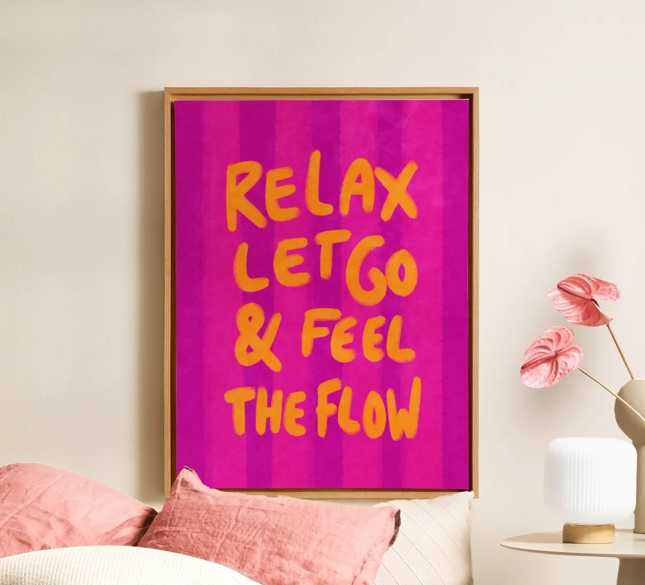 Relax, let go and feel the flow canvas by Illustration Raissa Oltmanns