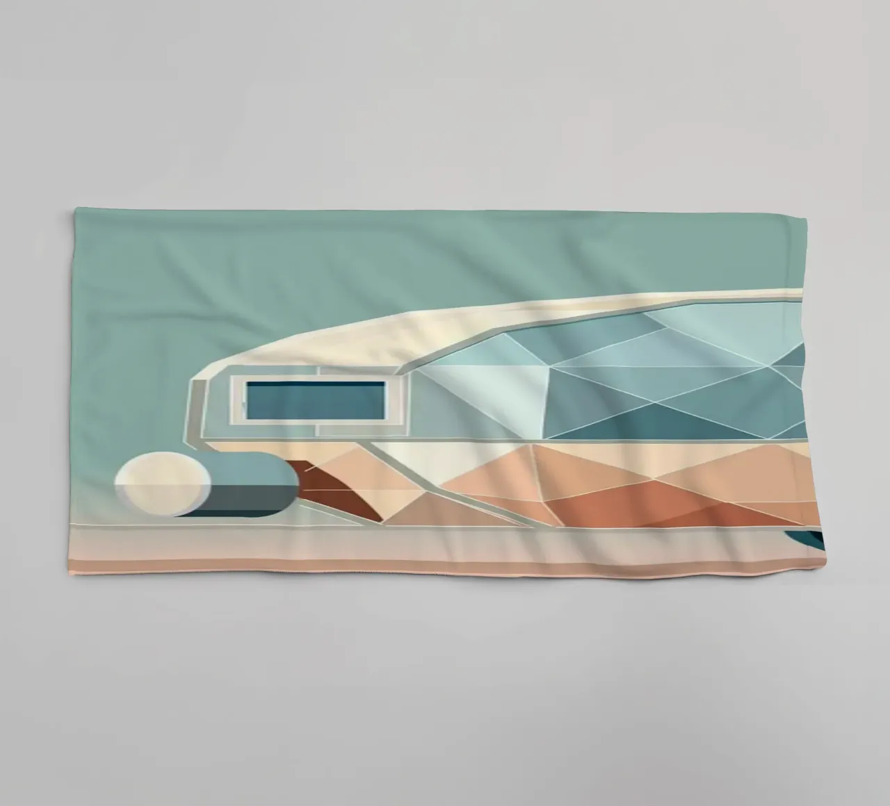 Panda on bicycle with caravan - Charming travelling design towel by namosh