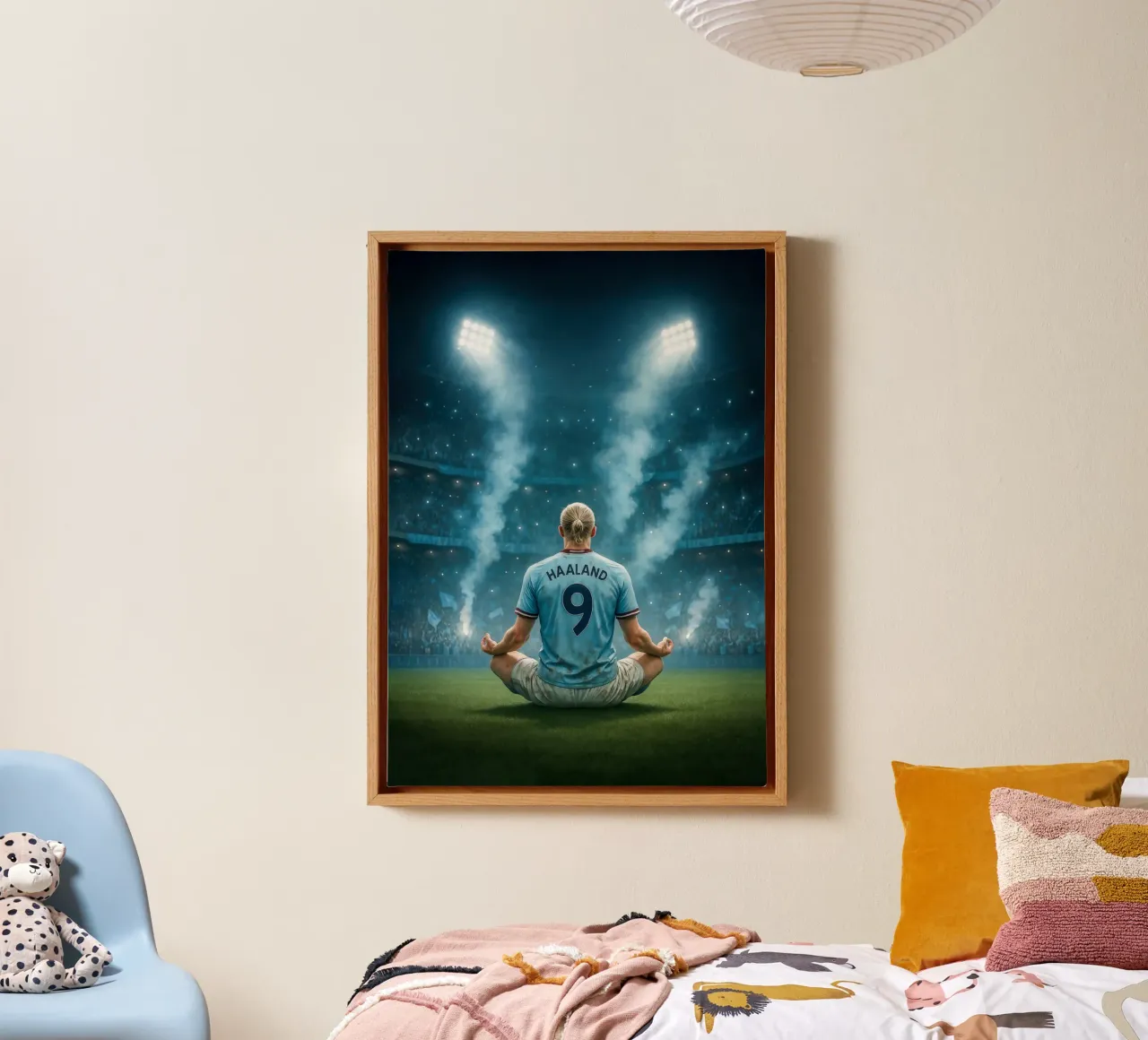 Erling Haaland Poster - Zen Viering & Doelgerichtheid canvas met Baklijst van Lootprint