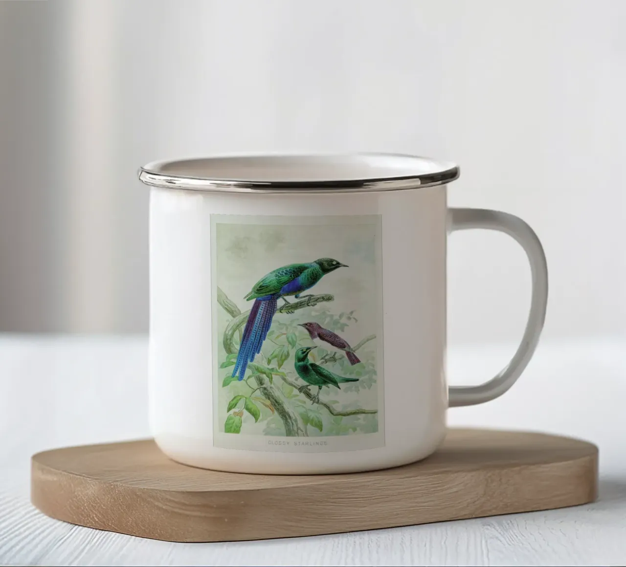 Starlings tazza in smalto da Flora & Fauna