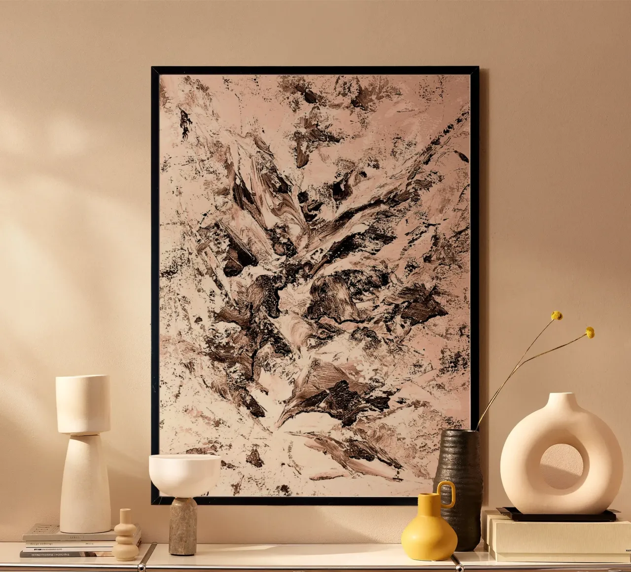 SEPIA 57 poster con telaio in plastica da Thierry Vobmann Abstract painting