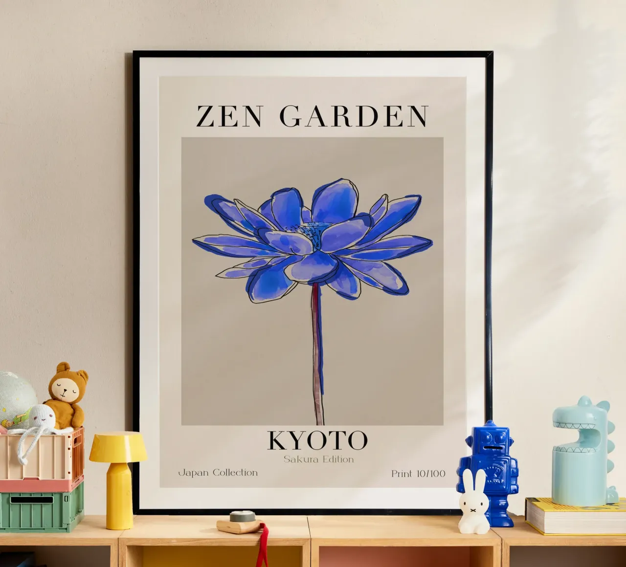 Zen Garden No 10 poster con telaio in alluminio da treechild