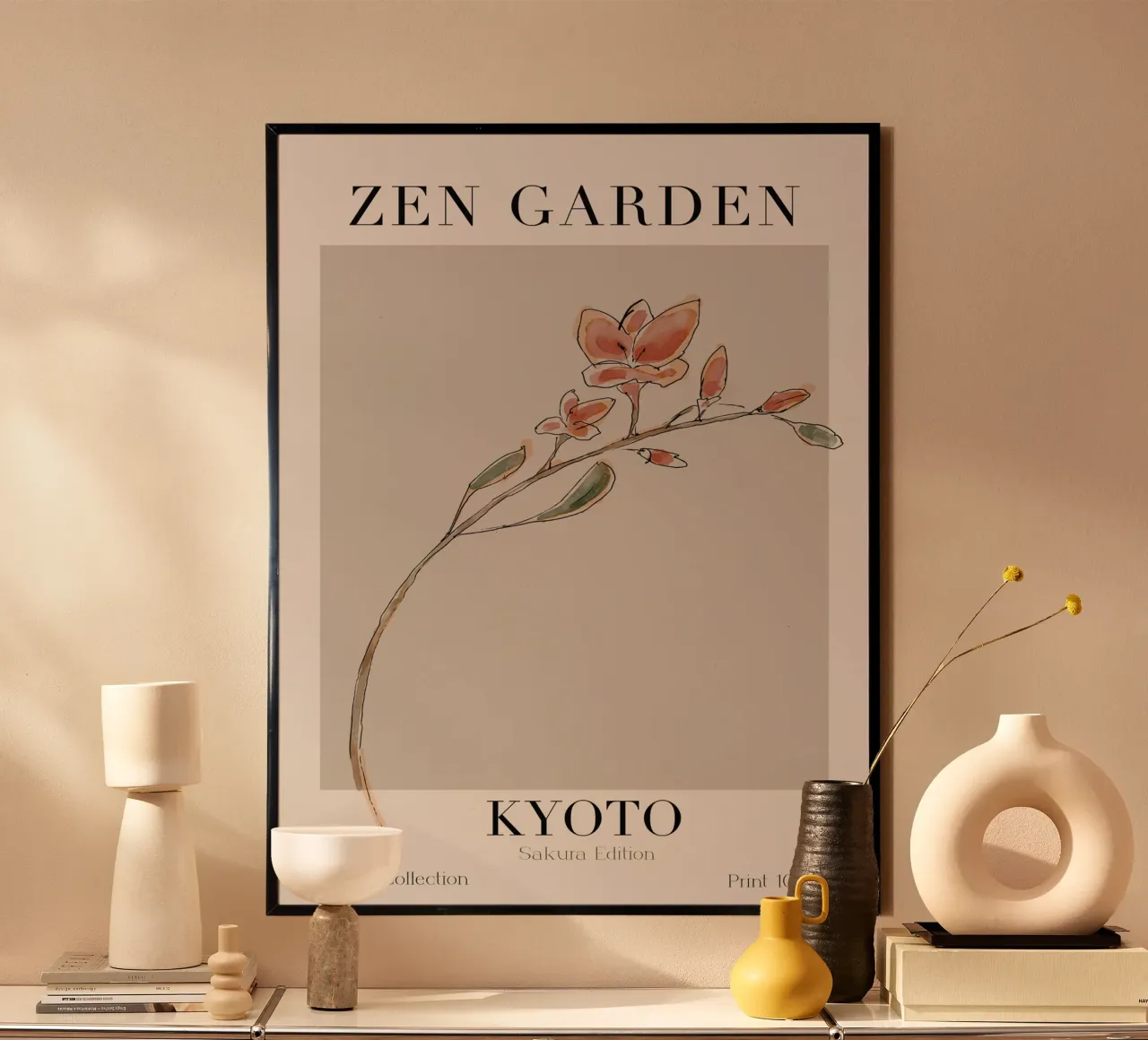 Zen Garden No 11 poster con telaio in alluminio da treechild