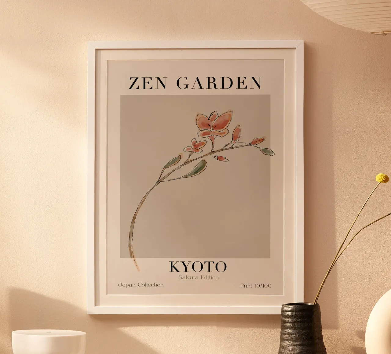 Zen Garden No 11 poster con telaio in alluminio da treechild