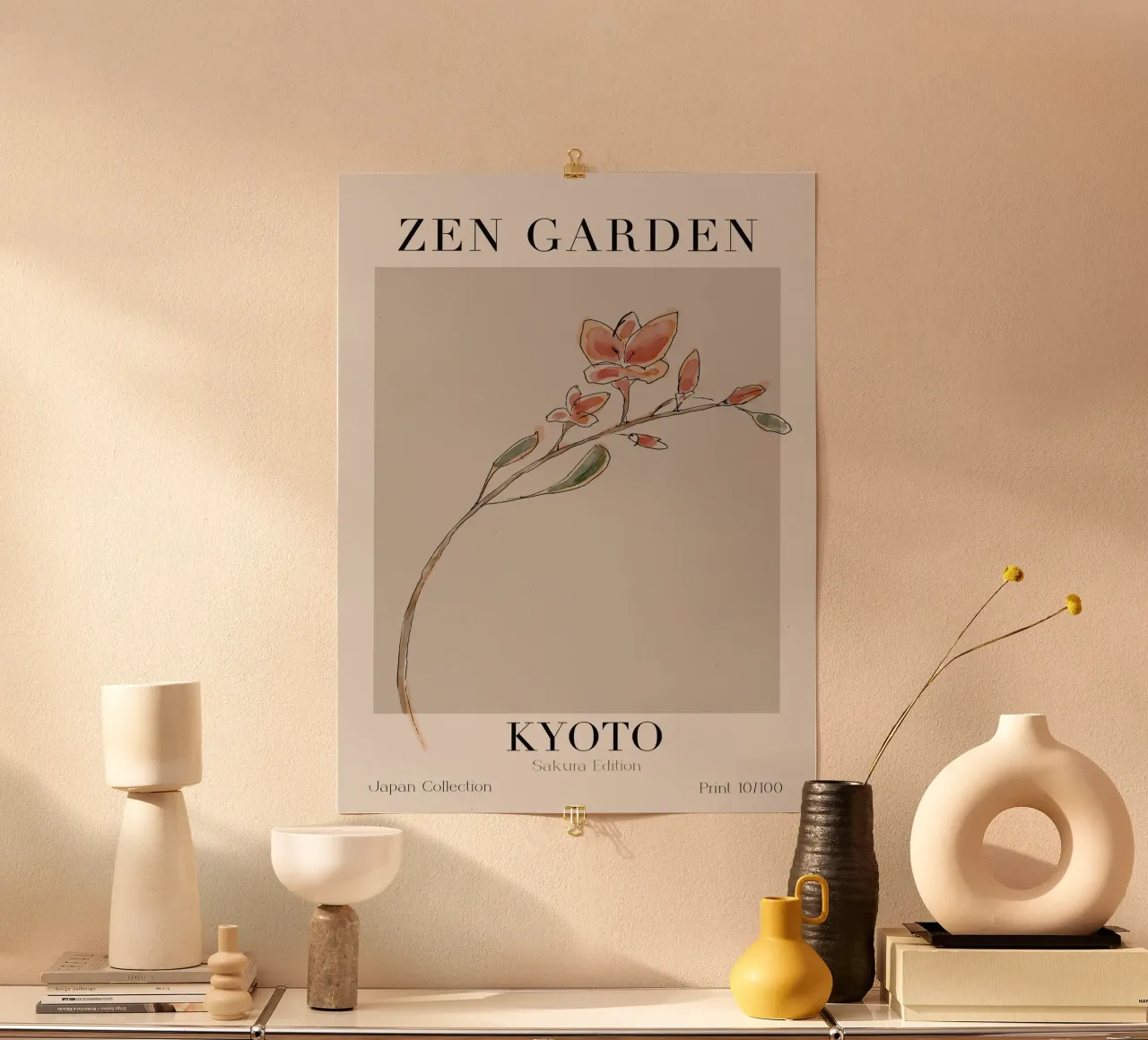 Zen Garden No 11 poster con telaio in alluminio da treechild