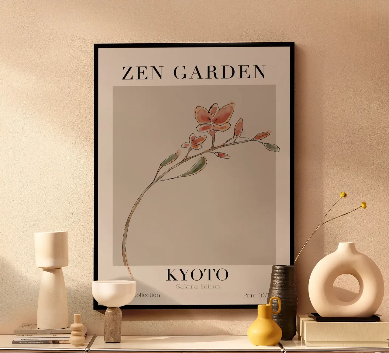 Zen Garden No 11 poster con telaio in alluminio da treechild
