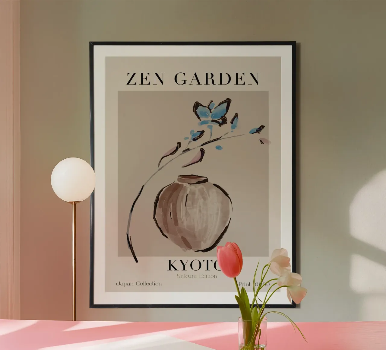 Zen Garden No 12 poster con telaio in alluminio da treechild
