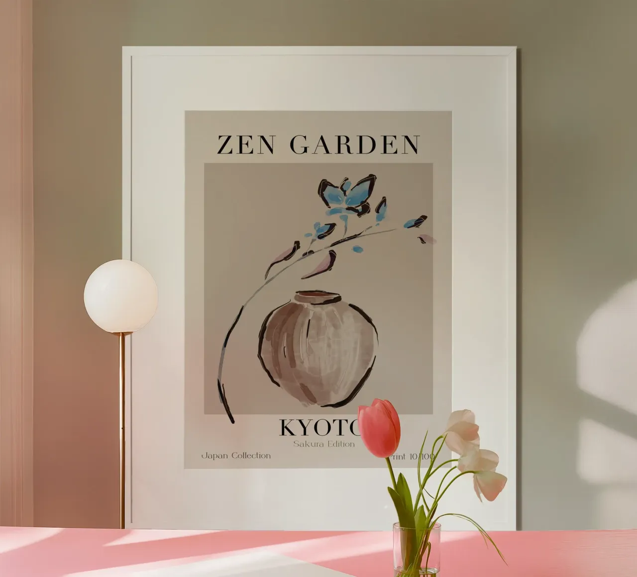 Zen Garden No 12 poster con telaio in alluminio da treechild