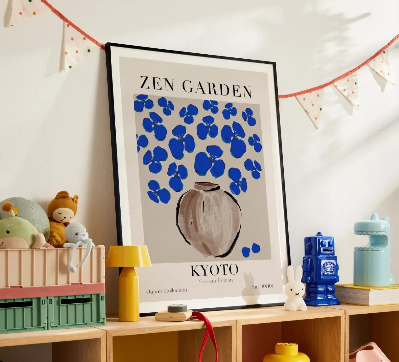 Zen Garden No 13 poster con telaio in alluminio da treechild