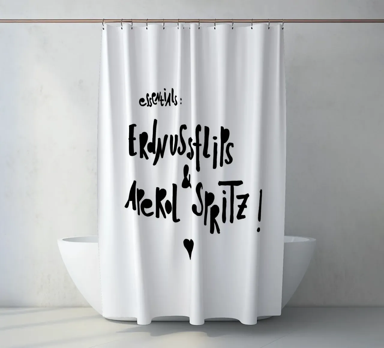 Erdnussflips und Aperol Spritz shower curtain by maramirage