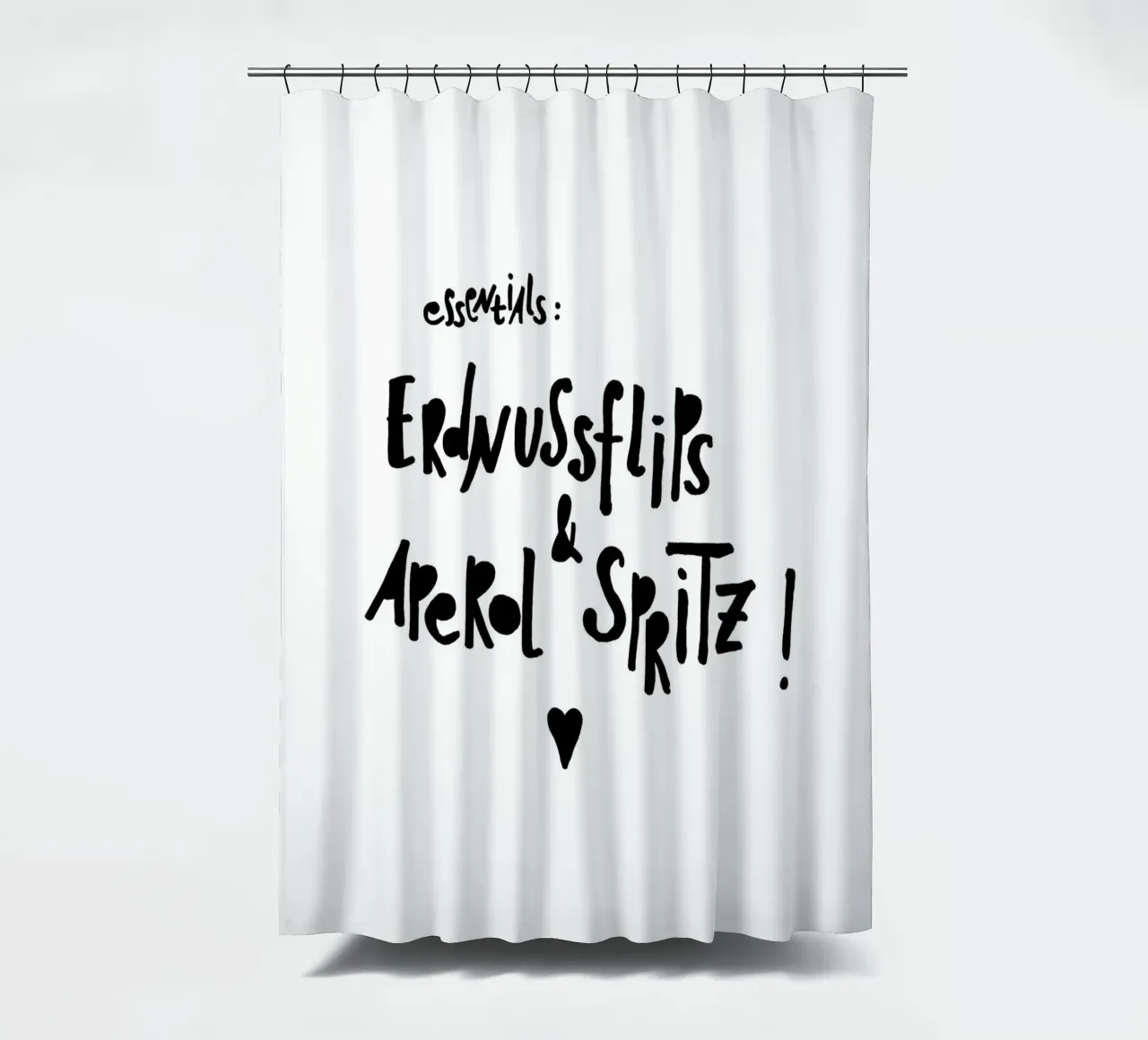 Erdnussflips und Aperol Spritz shower curtain by maramirage