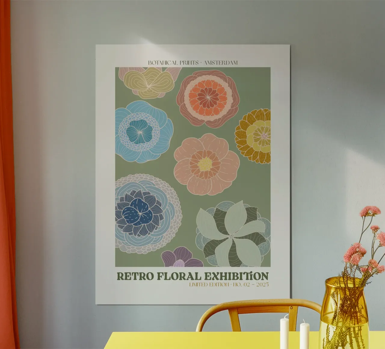 Retro Floral Exhibition No 02 poster da treechild