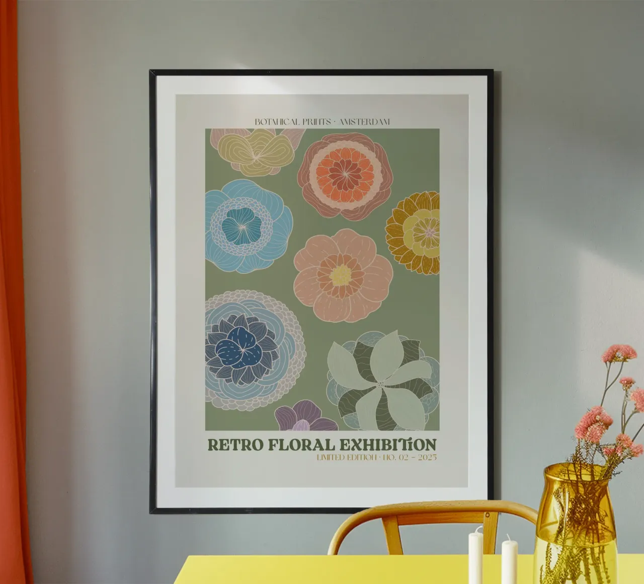 Retro Floral Exhibition No 02 poster da treechild