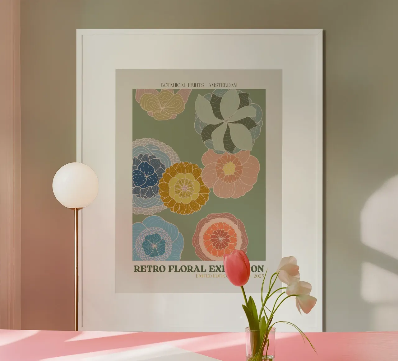 Retro Floral Exhibition No 01 poster da treechild