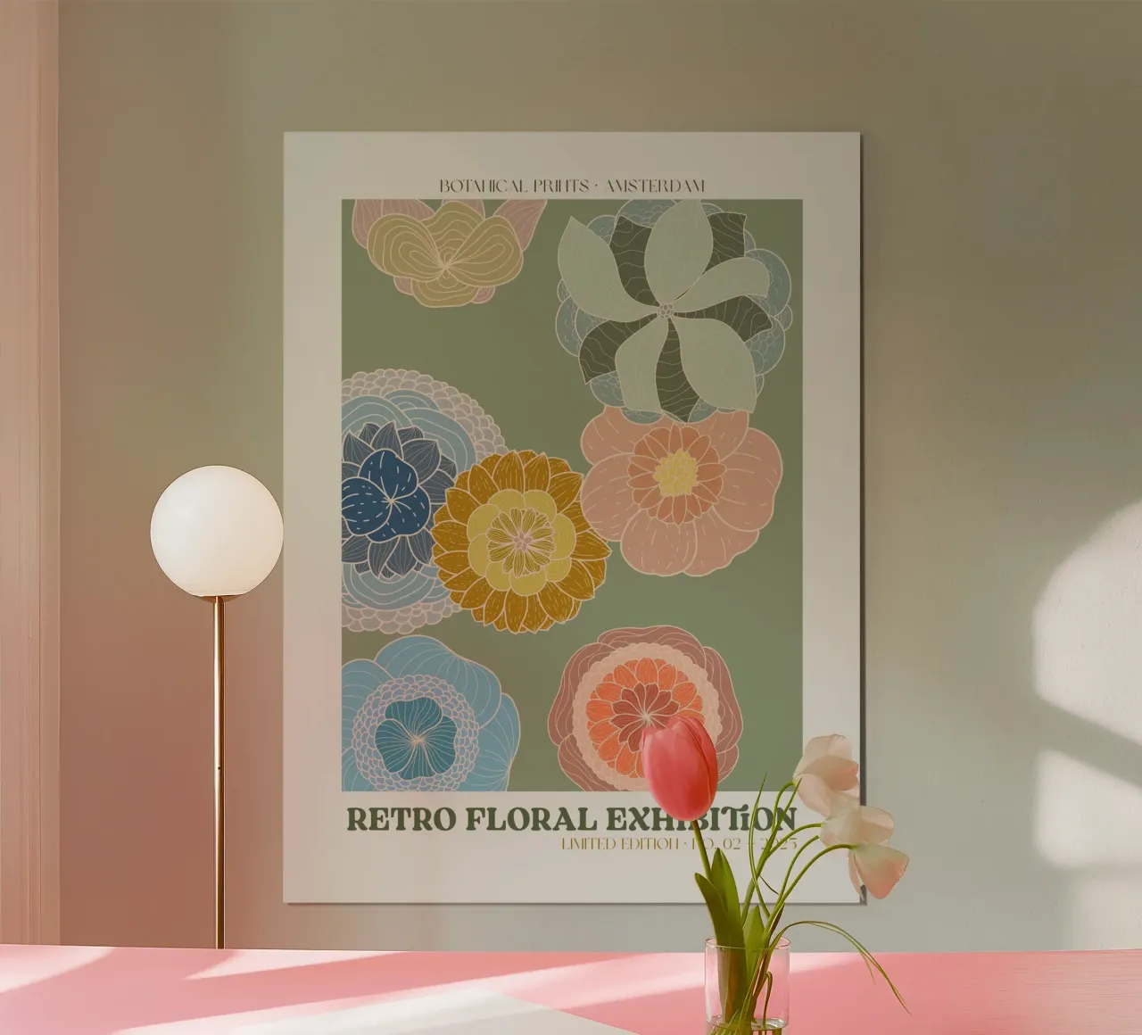 Retro Floral Exhibition No 01 poster da treechild