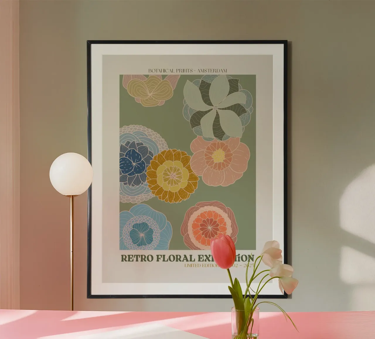 Retro Floral Exhibition No 01 poster da treechild