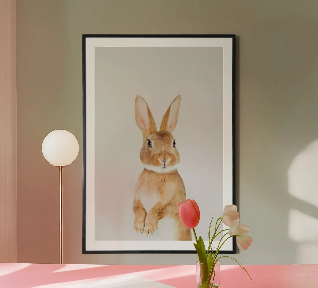 Bunny II poster con telaio in plastica da Paws & Claws
