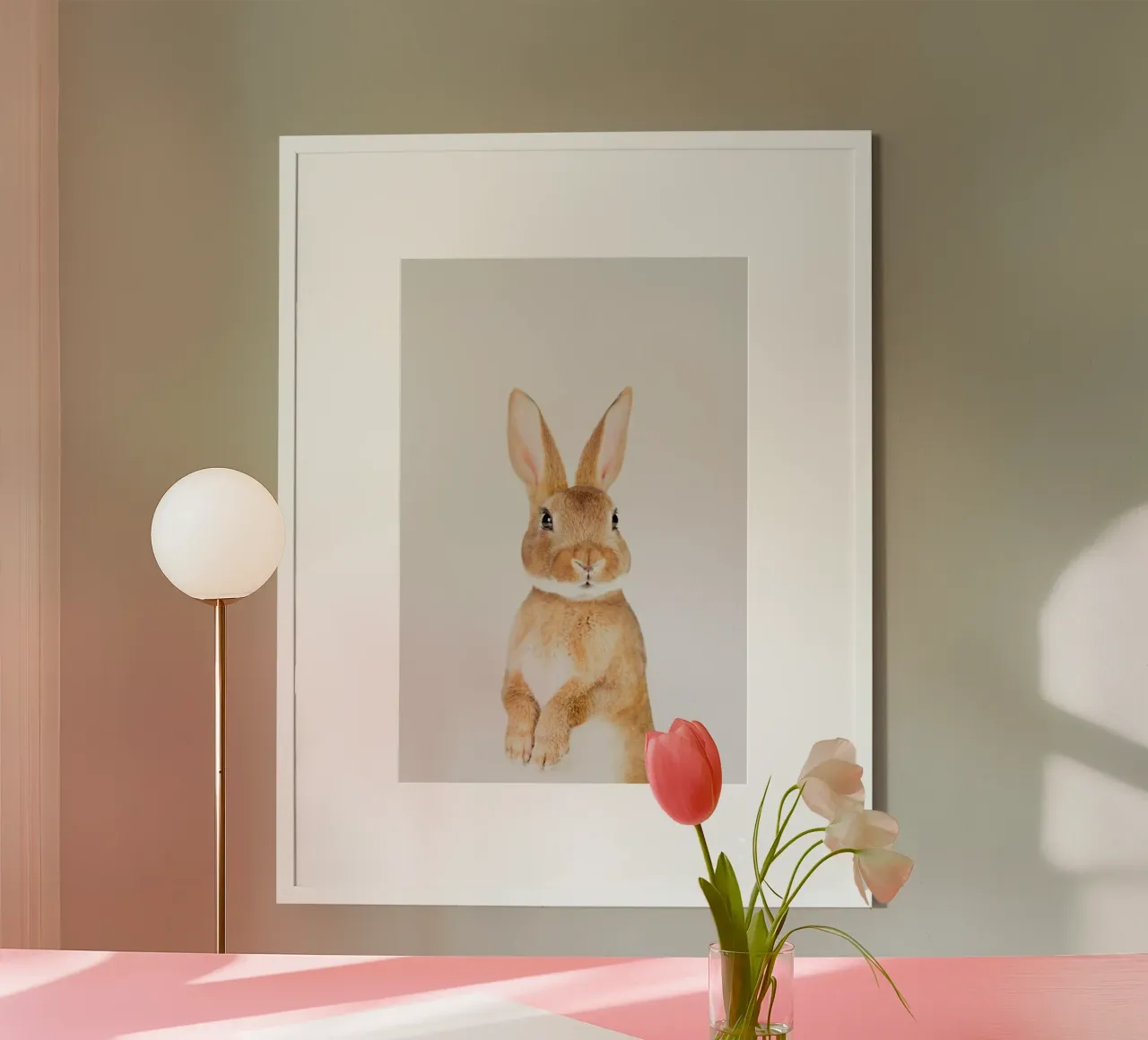 Bunny II poster con telaio in plastica da Paws & Claws