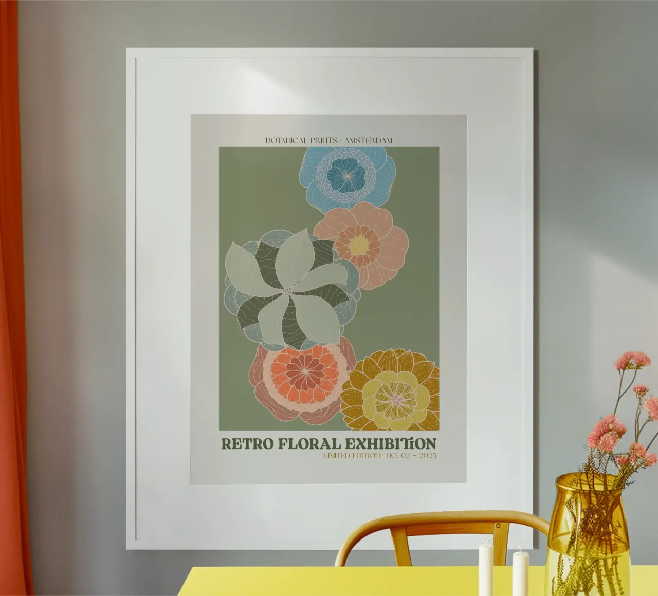 Retro Floral Exhibition No 04 poster da treechild