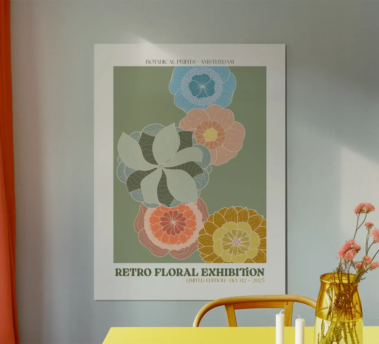 Retro Floral Exhibition No 04 poster da treechild