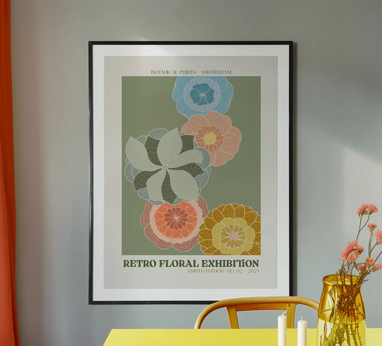 Retro Floral Exhibition No 04 poster da treechild