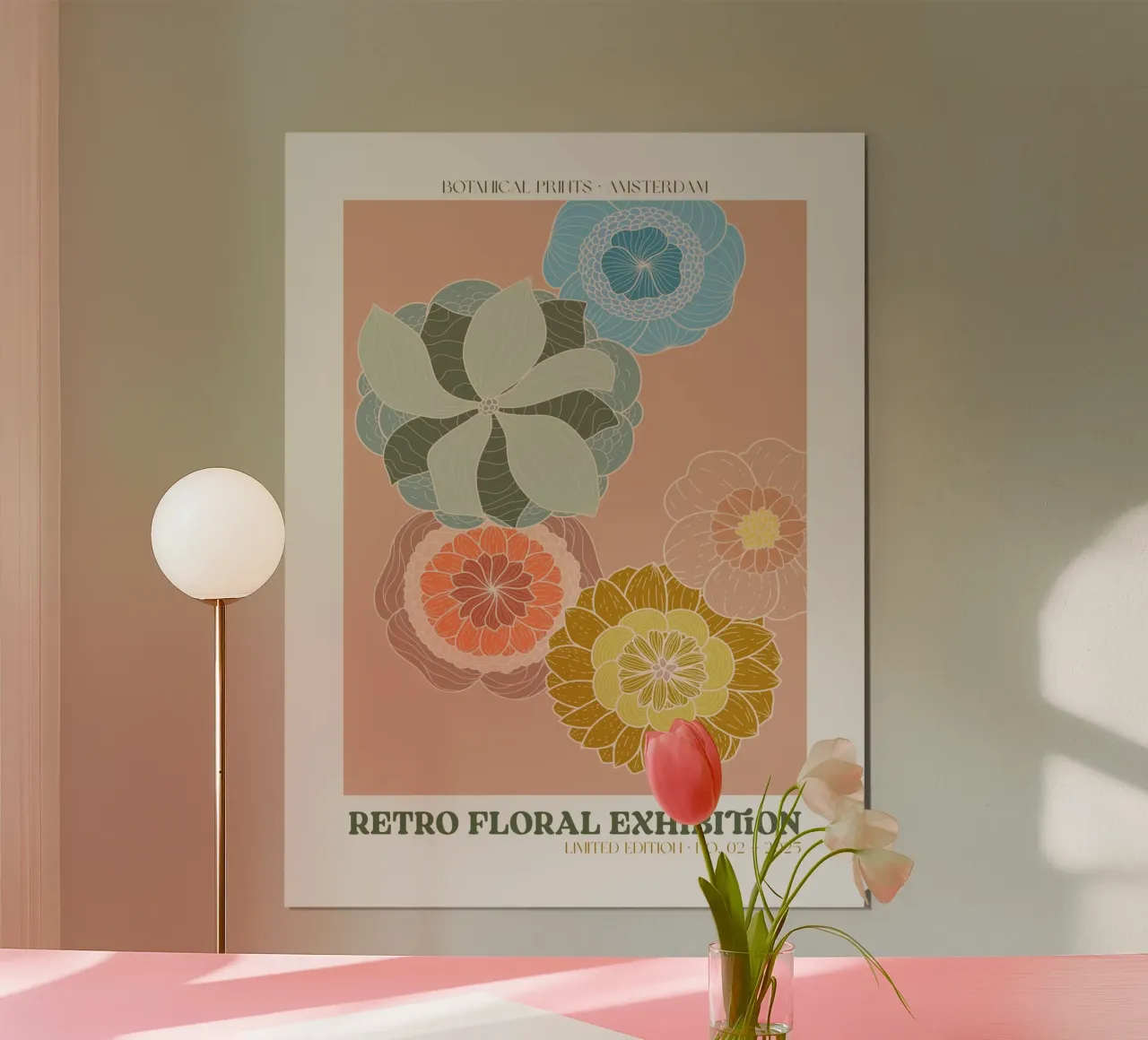 Retro Floral Exhibition No 06 poster da treechild