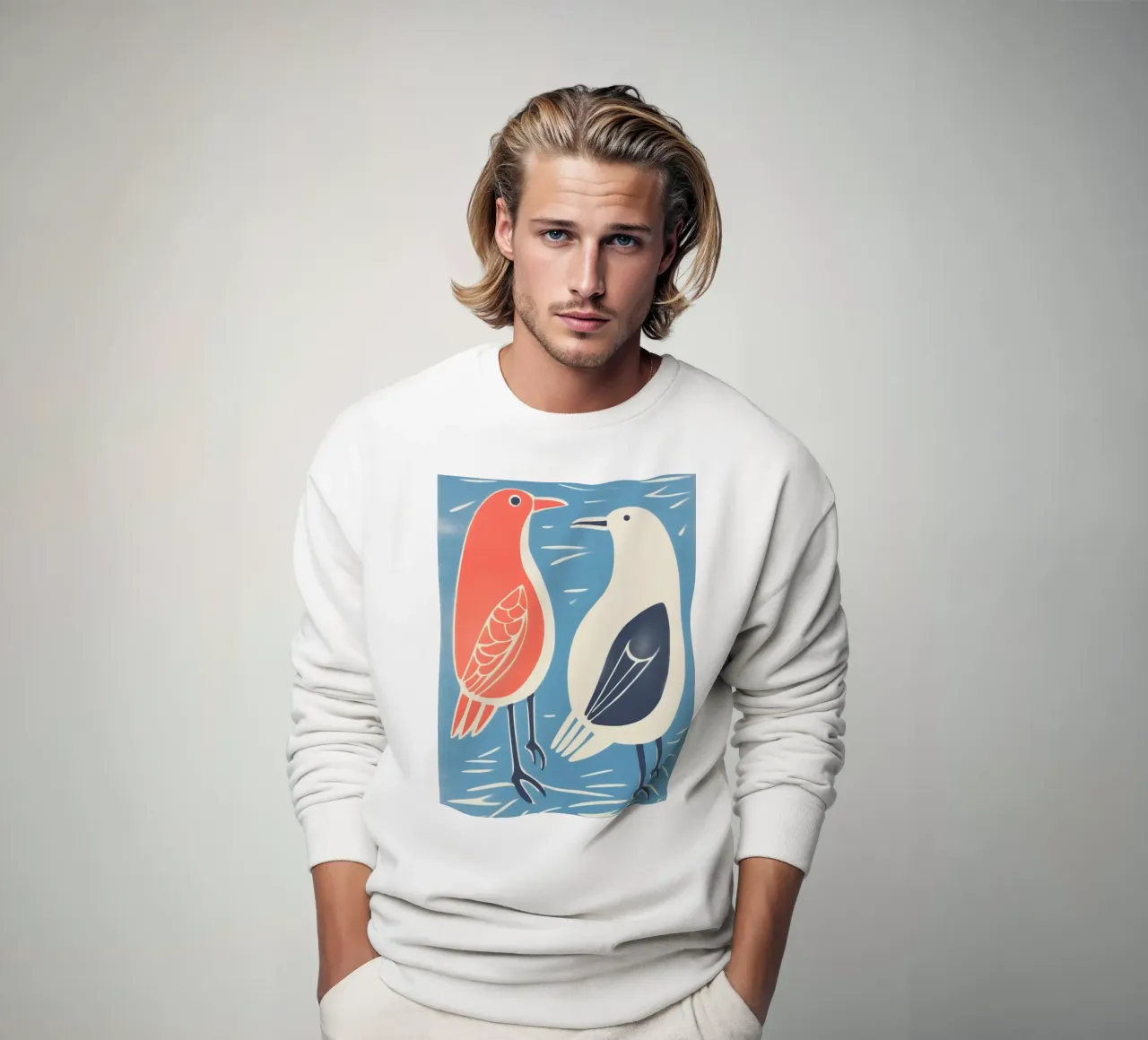 Grappig zeemeeuwenballet | Decoratieve kunstdruk sweatshirt van Autofocus