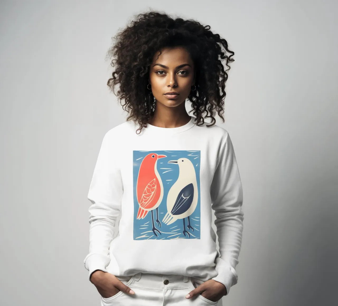 Grappig zeemeeuwenballet | Decoratieve kunstdruk sweatshirt van Autofocus