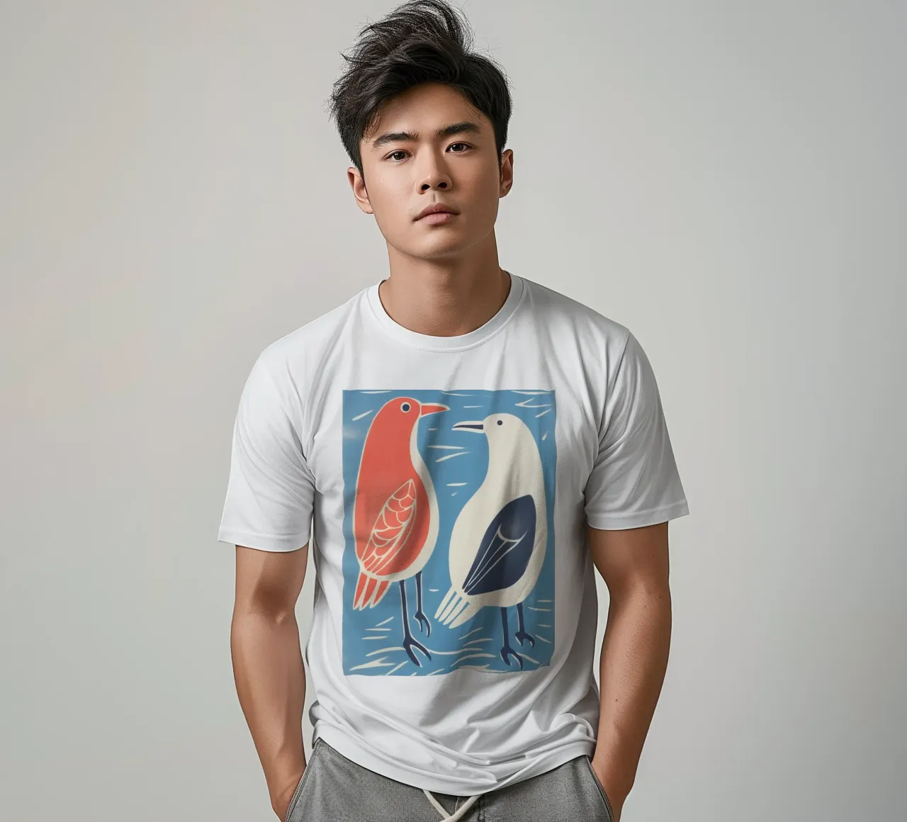 Grappig zeemeeuwenballet | Decoratieve kunstdruk t-shirt van Autofocus