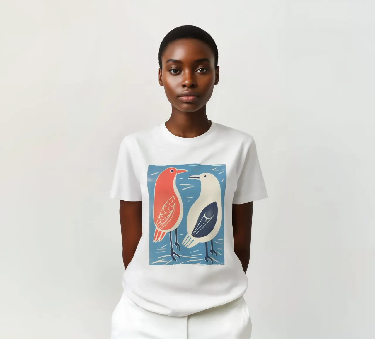 Grappig zeemeeuwenballet | Decoratieve kunstdruk t-shirt van Autofocus