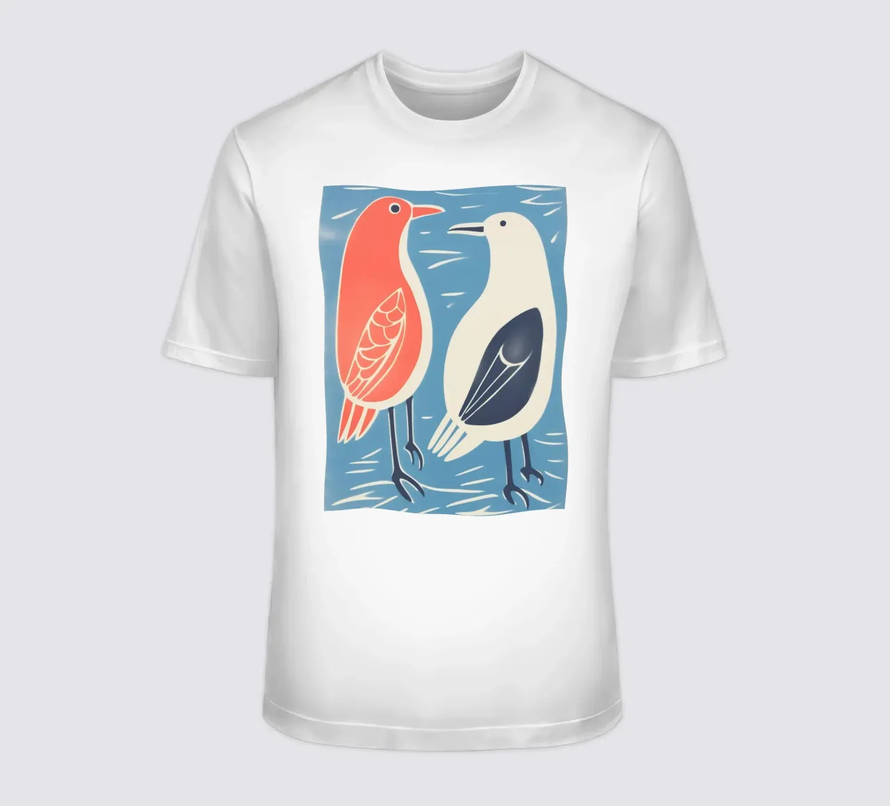 Grappig zeemeeuwenballet | Decoratieve kunstdruk t-shirt van Autofocus