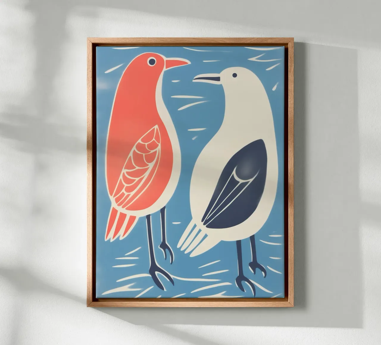 Grappig zeemeeuwenballet | Decoratieve kunstdruk canvas van Autofocus