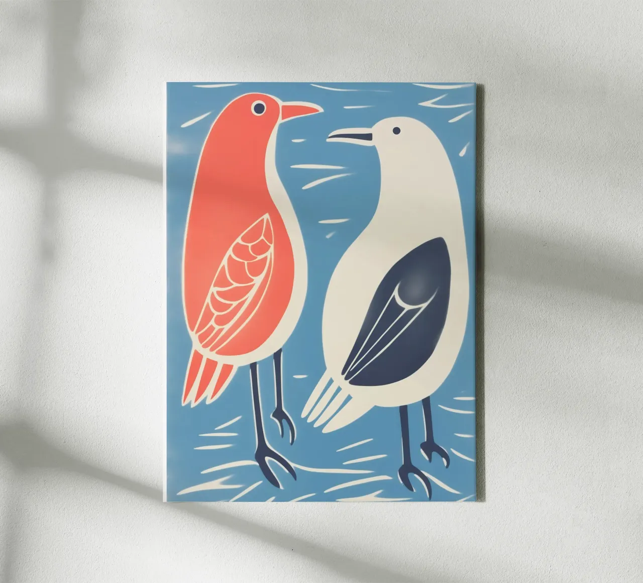 Grappig zeemeeuwenballet | Decoratieve kunstdruk canvas van Autofocus