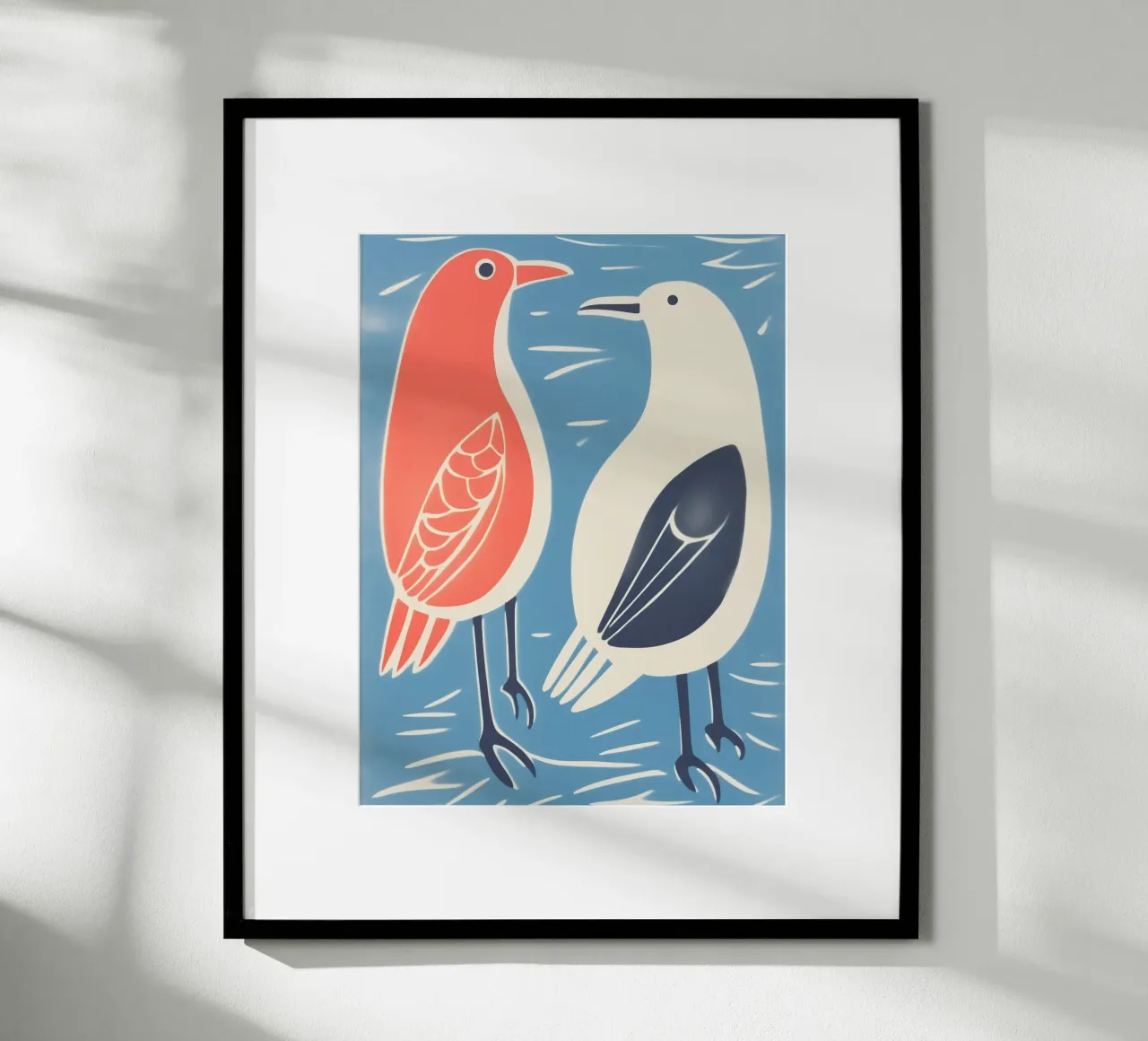 Grappig zeemeeuwenballet | Decoratieve kunstdruk hahnemühle van Autofocus