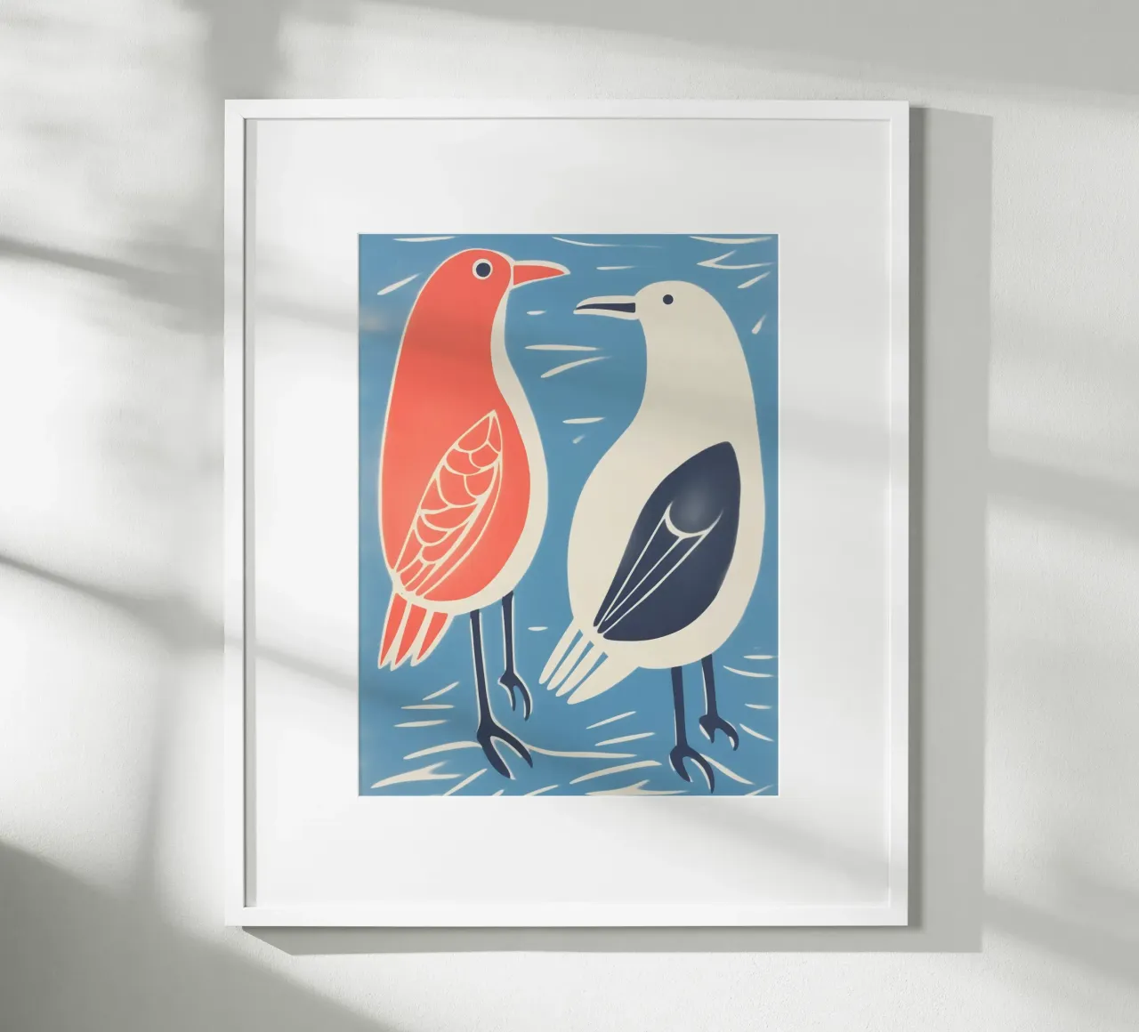 Grappig zeemeeuwenballet | Decoratieve kunstdruk hahnemühle van Autofocus