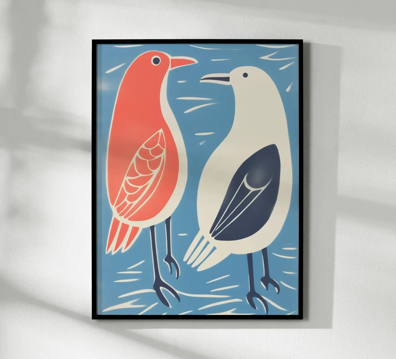 Grappig zeemeeuwenballet | Decoratieve kunstdruk hahnemühle van Autofocus