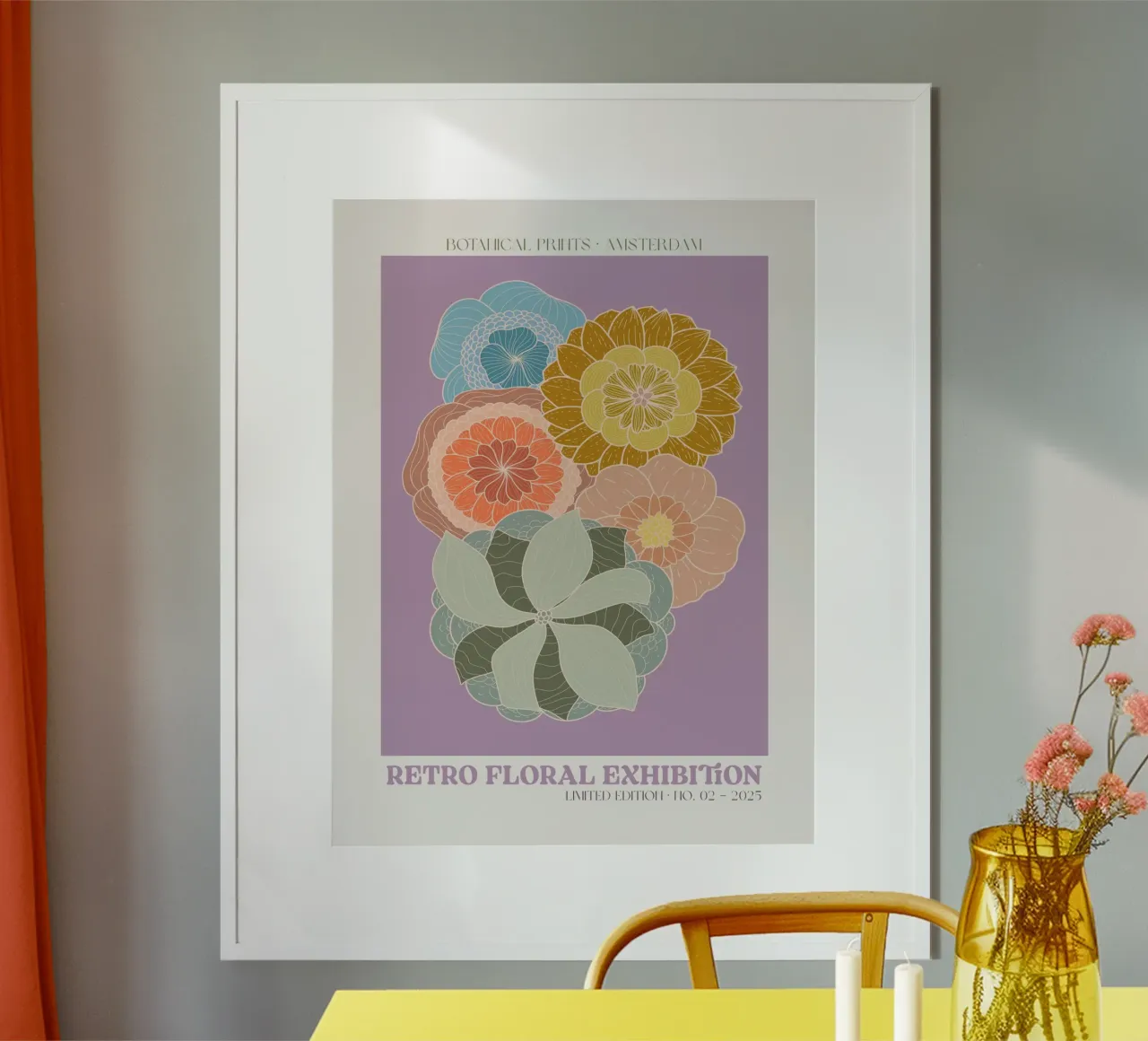 Retro Floral Exhibition No 10 poster da treechild