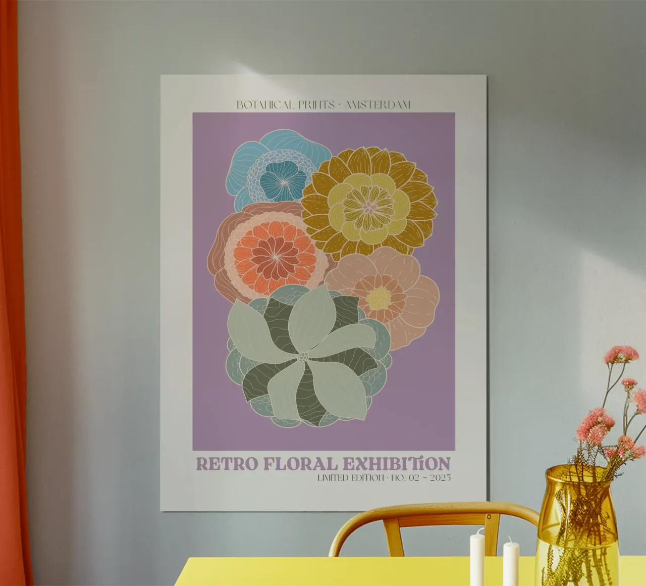 Retro Floral Exhibition No 10 poster da treechild