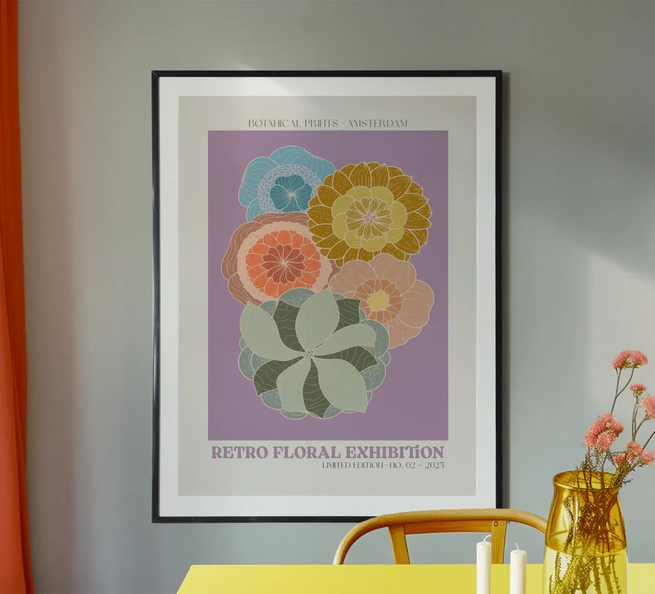 Retro Floral Exhibition No 10 poster da treechild