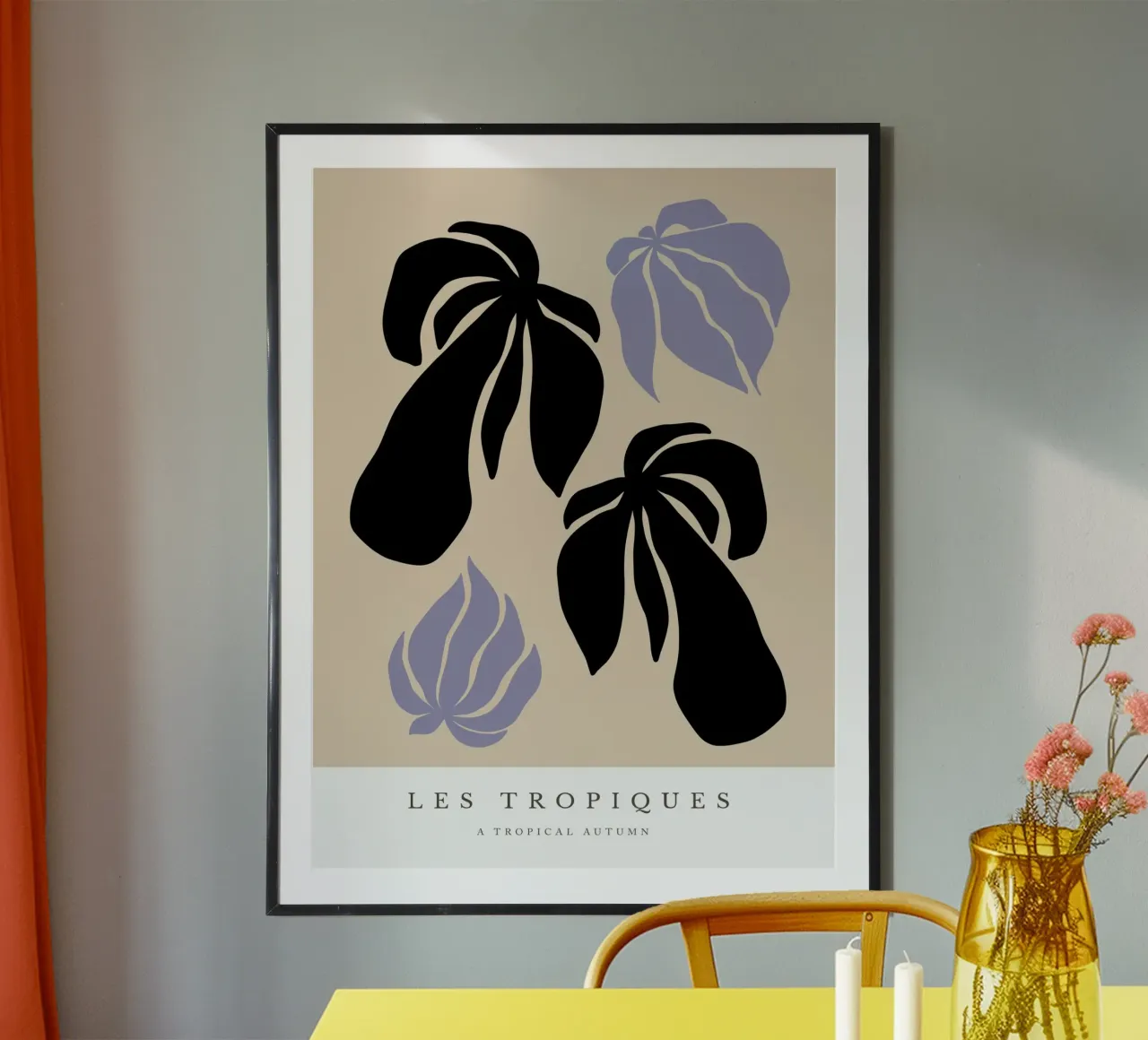 Les Tropiques No 05 poster con telaio in legno da treechild