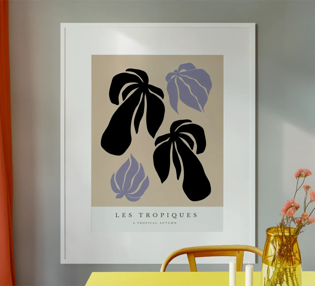 Les Tropiques No 05 poster con telaio in legno da treechild