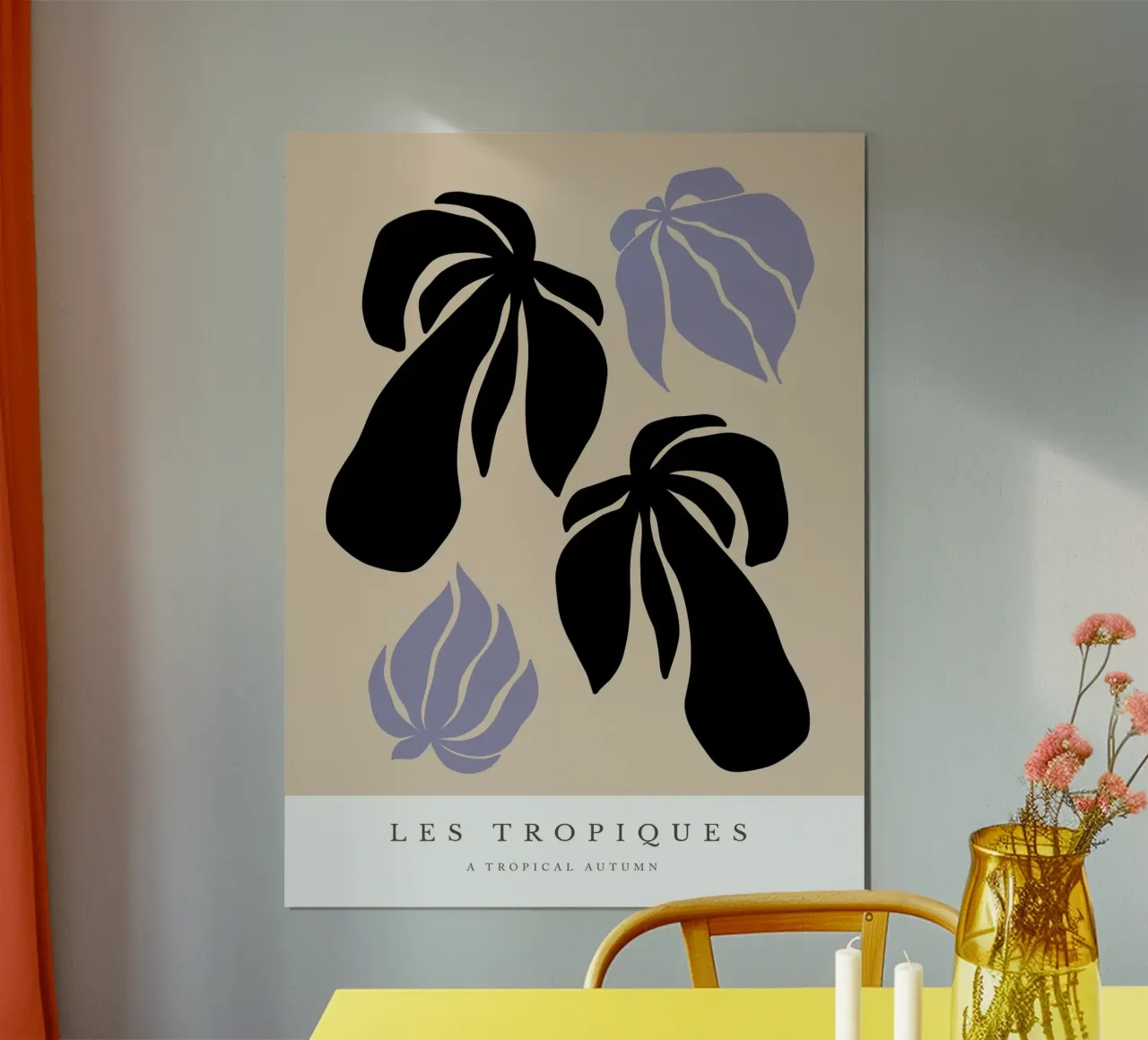 Les Tropiques No 05 poster con telaio in legno da treechild