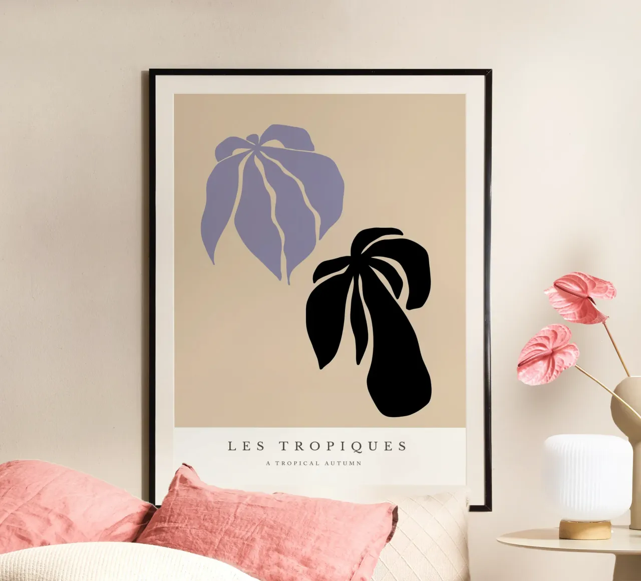 Les Tropiques No 06 poster con telaio in legno da treechild