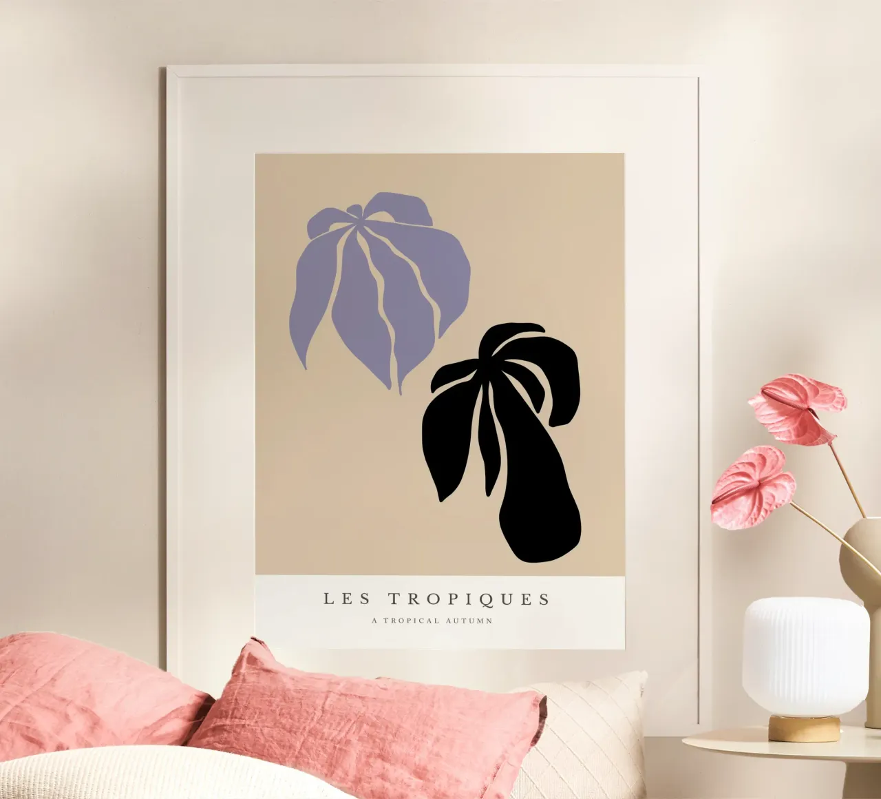 Les Tropiques No 06 poster con telaio in legno da treechild